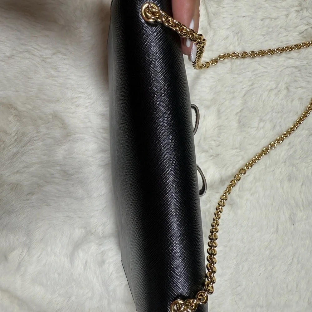 SALVATORE FERRAGAMO MINI CLUTH IN SAFFIANO LEATHER with chain